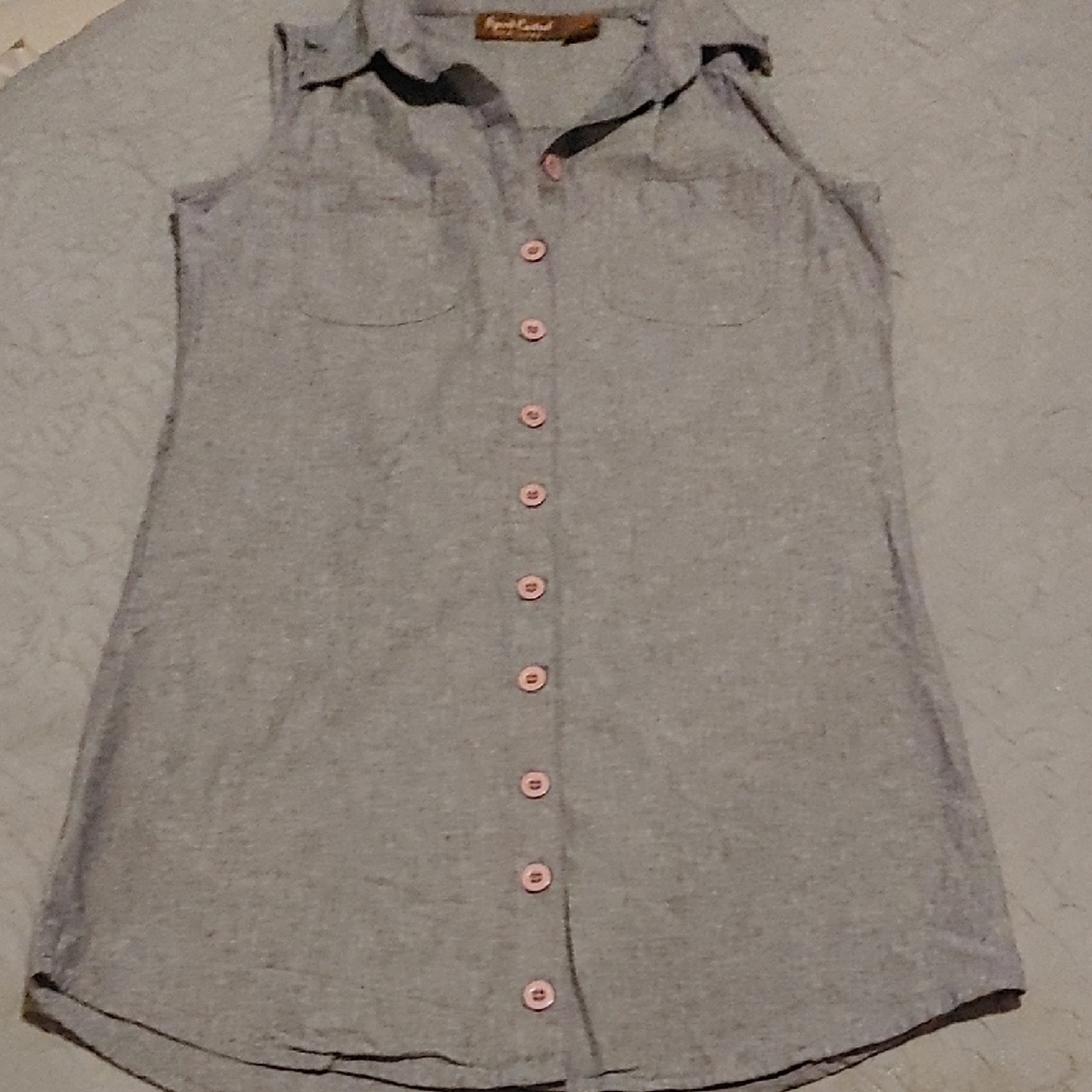 Speed Control NY Sleeveless Button-Down Shirt/Mini Dress Sz SM